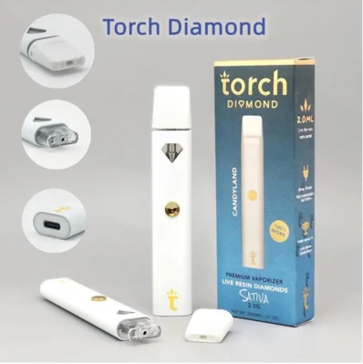 Torch Diamond 2.0ml 2.0g Atomizzatori vuoti per pod Vape con confezione di tipo a spirale in ceramica con penna Vape usa e getta