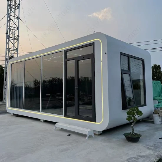 Pod di Apple con struttura in acciaio di lusso per alloggio in famiglia per hotel prefabbricato